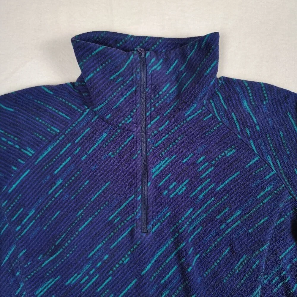 Vintage Columbia Fleece Pullover 1/4 Zip Blue Dash Sweatshirt Women's Sz M - Picture 3 of 10